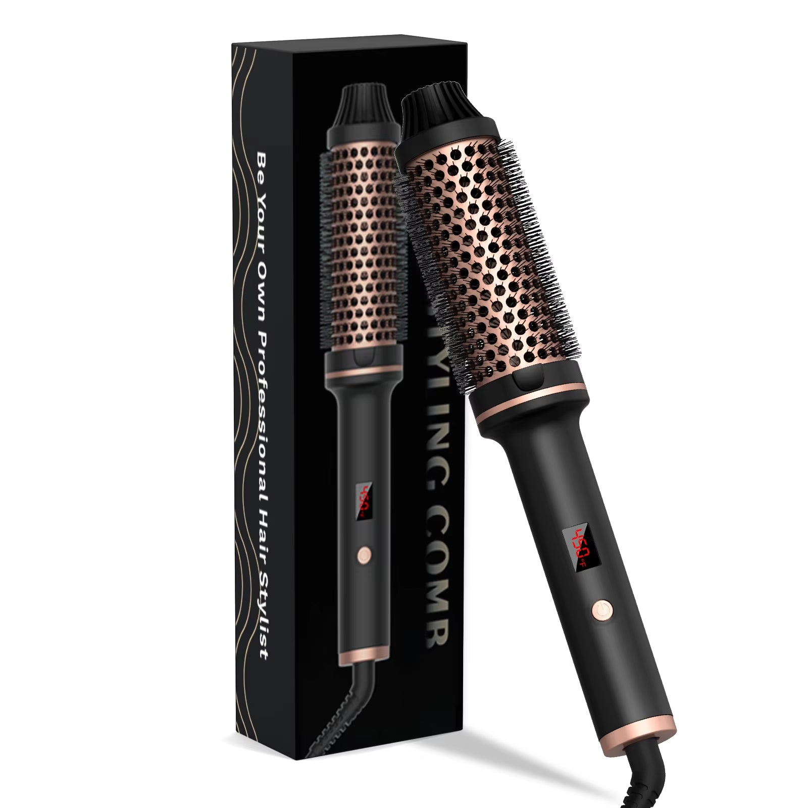 Thermal Brush for Hair Styling 5 Heat Settings Fast Heating Frizz Control & Shine Salon Quality